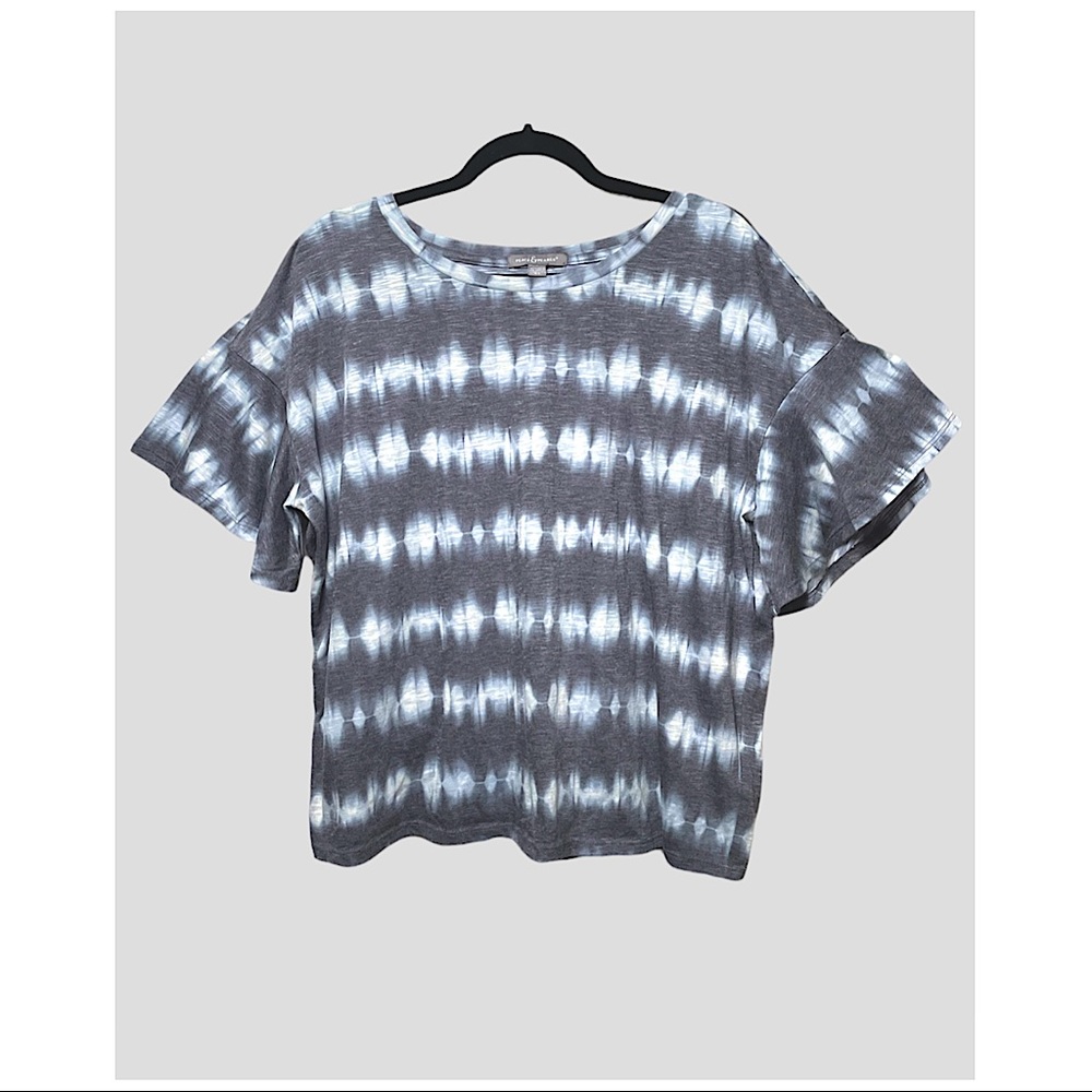 PEACE & PEARLS | TIE DYE BOHO RUFFLE SLEEVE CROPPED T SHIRT